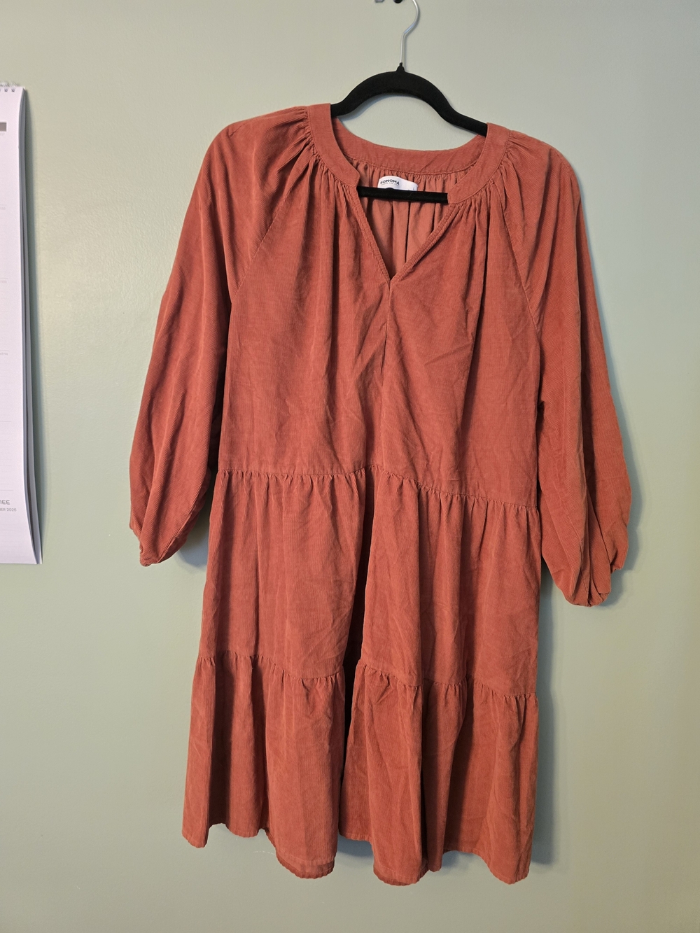 Sonoma Rust Tiered Peasant Dress